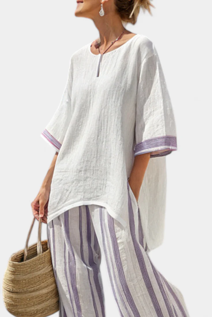 Allegra – bequeme Bluse und gestreifte Bambushose - Image 2