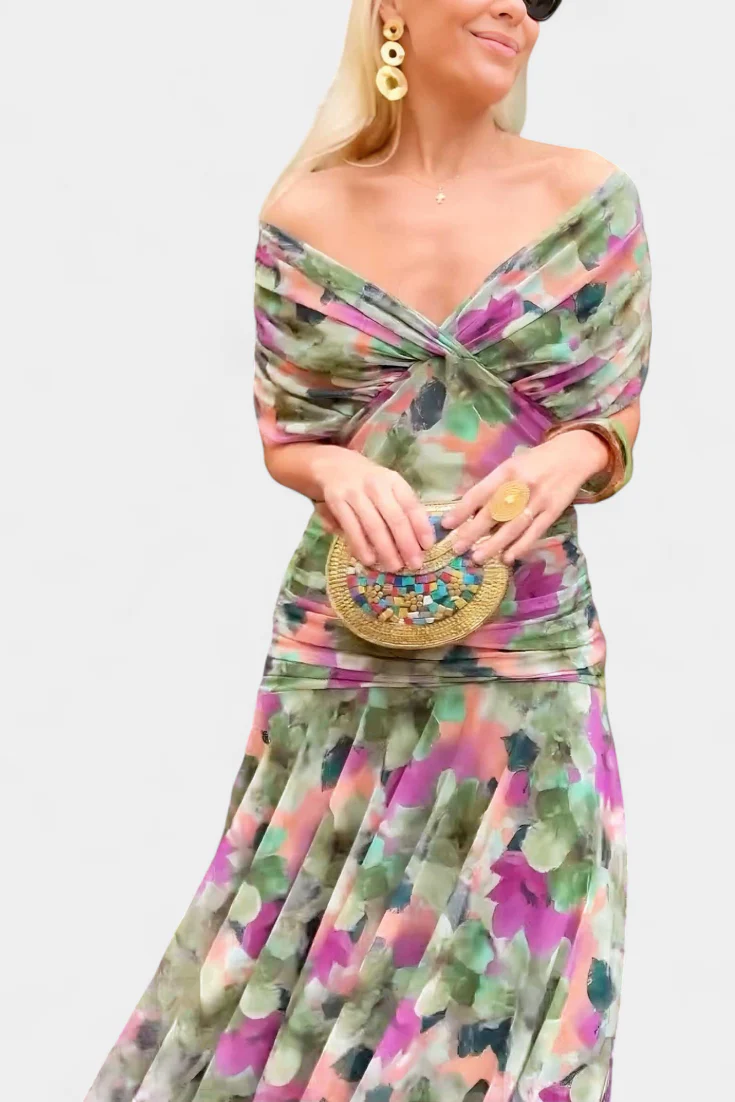 Alondra™ | V-Ausschnitt Langes Floral-Maxikleid - Image 4