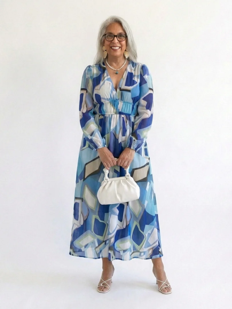 Althea | Langärmliges Blumenkleid Maxi - Image 10