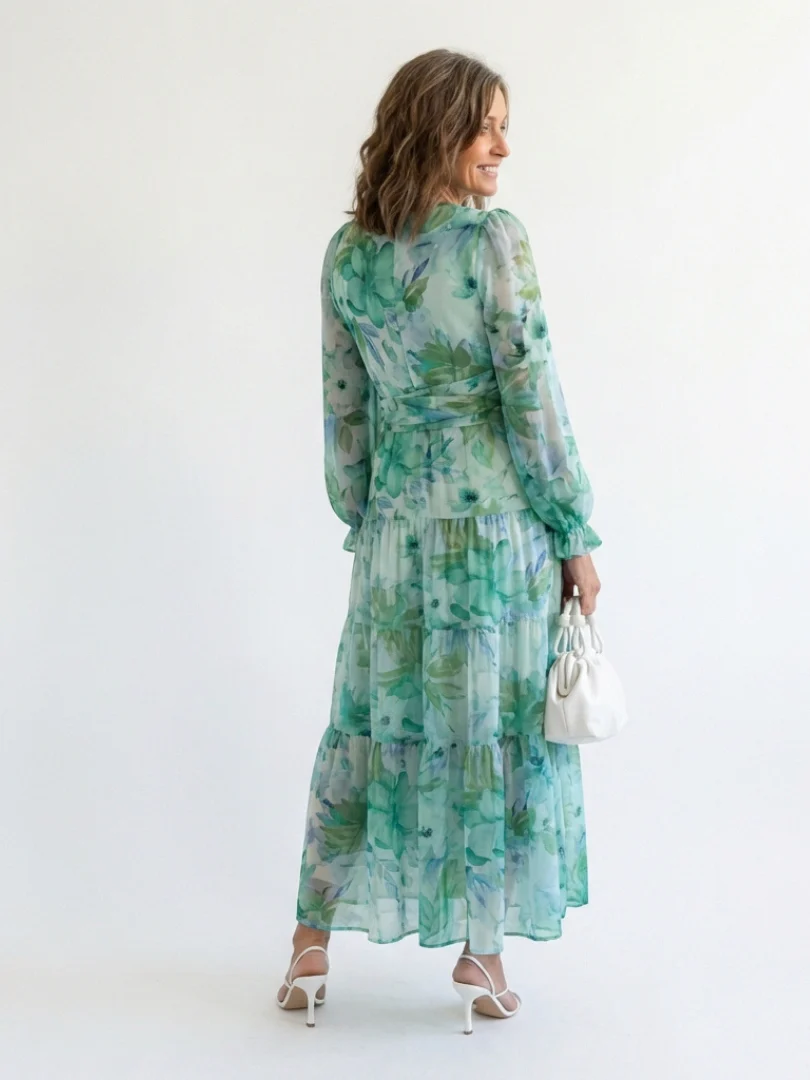 Althea | Langärmliges Blumenkleid Maxi - Image 4