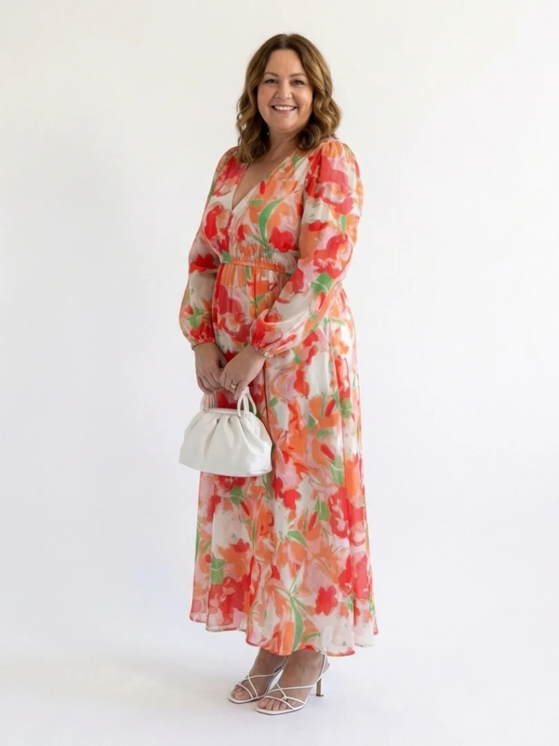 Althea | Langärmliges Blumenkleid Maxi - Image 6