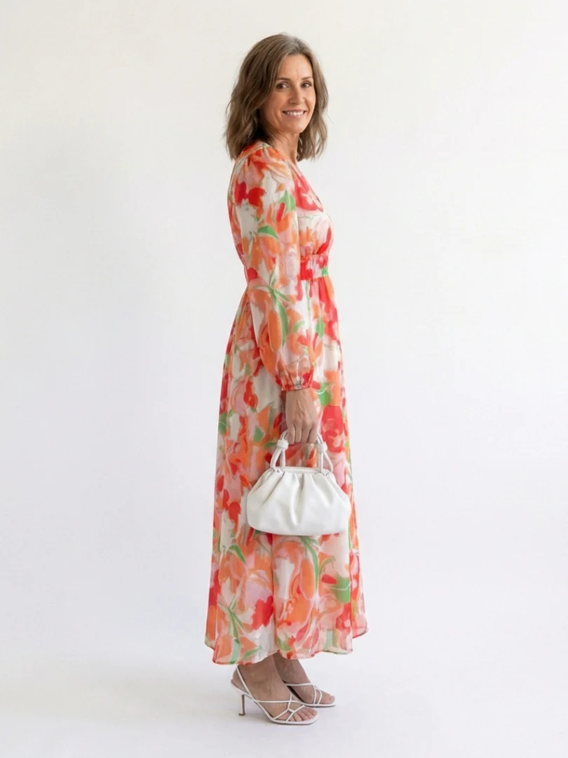 Althea | Langärmliges Blumenkleid Maxi - Image 7