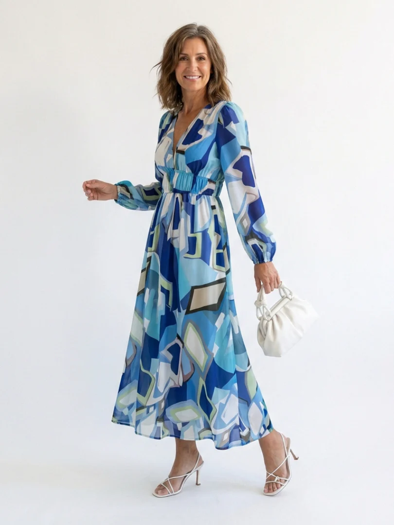 Althea | Langärmliges Blumenkleid Maxi - Image 8