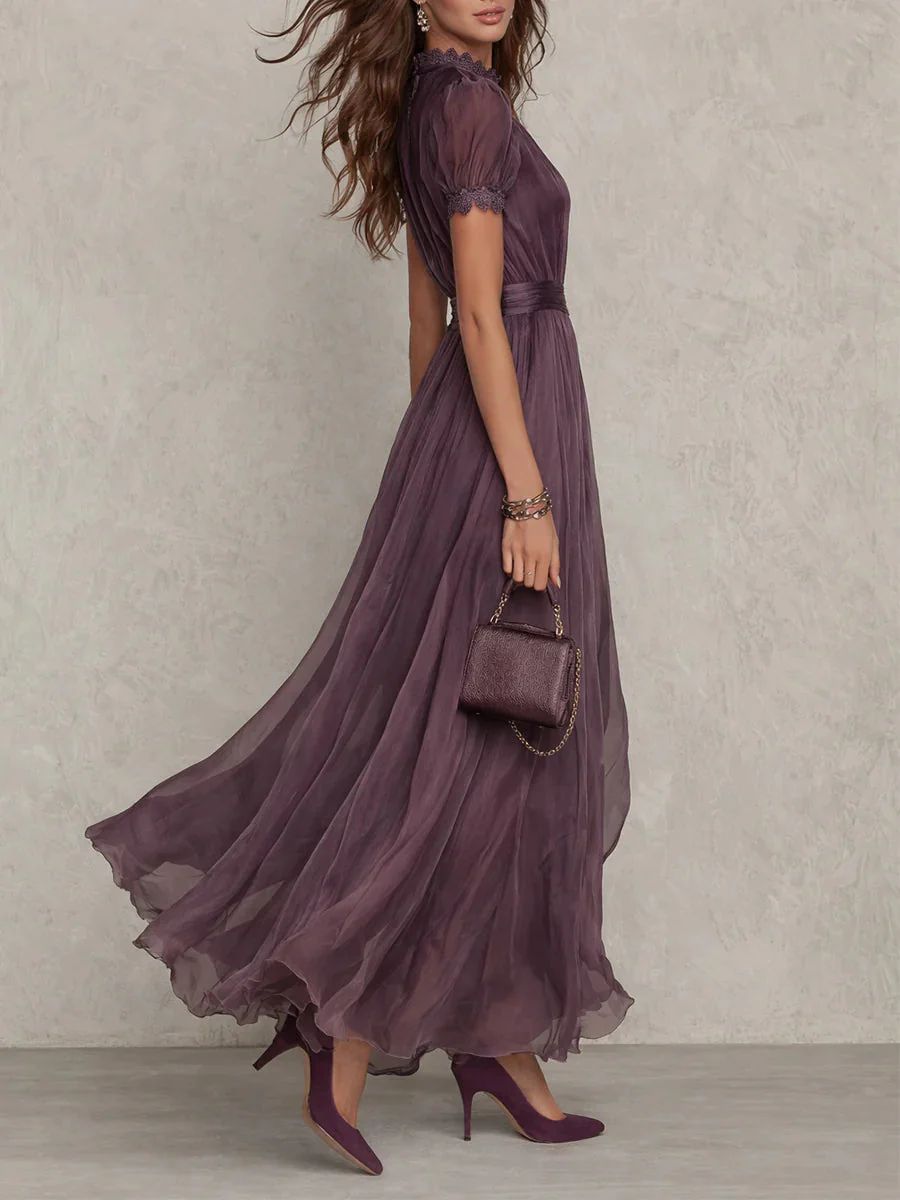 Ashley | Vintage Elegantes Chiffon Maxikleid - Image 2