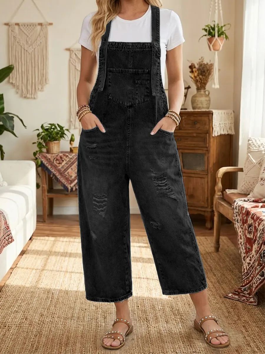 Aurevia | Denim Latzhose im Vintage-Look - Image 3