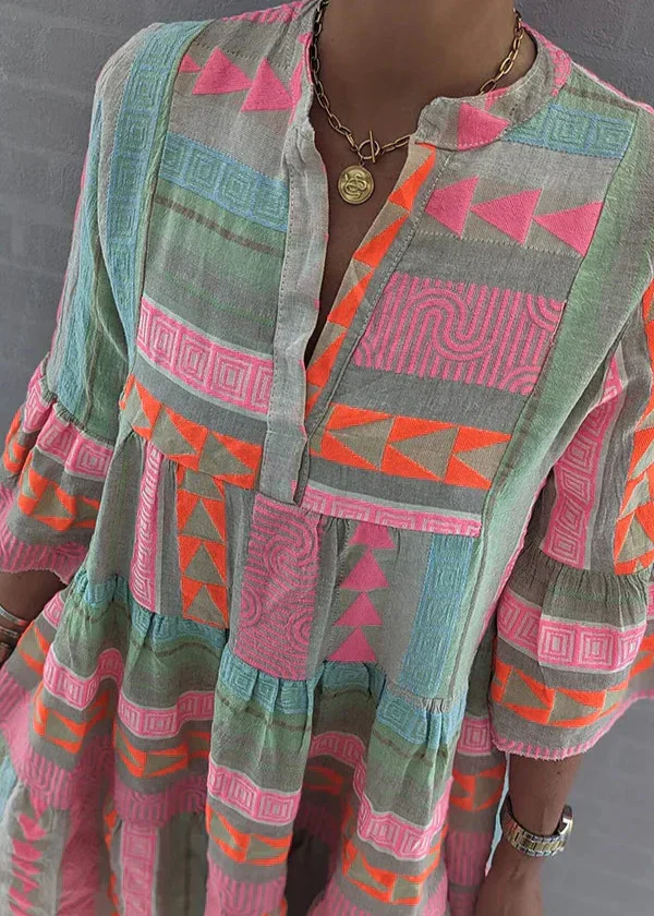 Ava - Stilvolles V-Ausschnitt Hanfkleid für den Sommer - Image 4