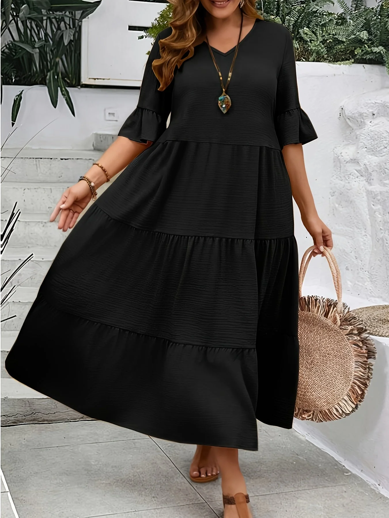 Avelisse - Anmutiges Fließendes Kleid - Image 2