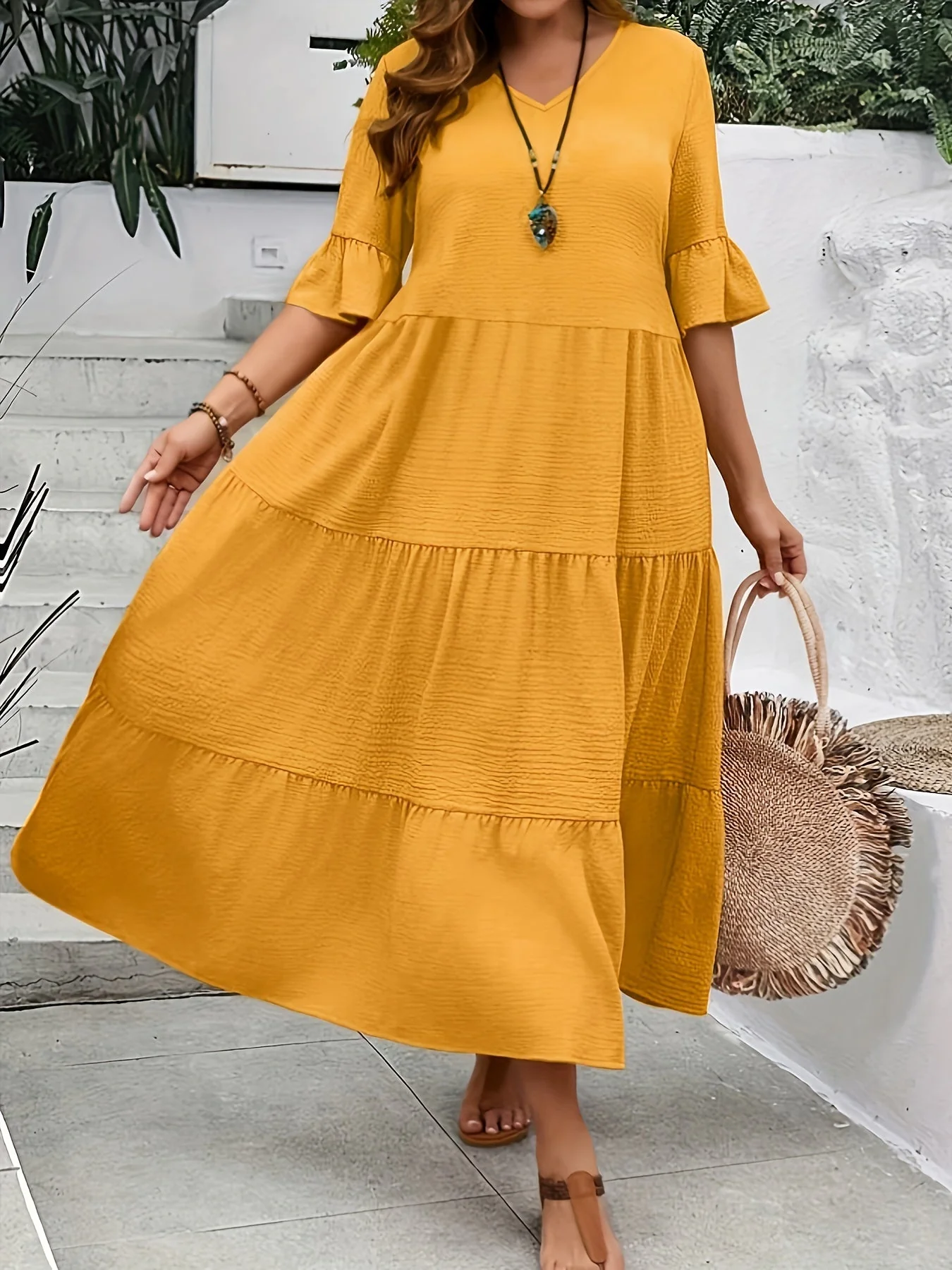 Avelisse - Anmutiges Fließendes Kleid - Image 4