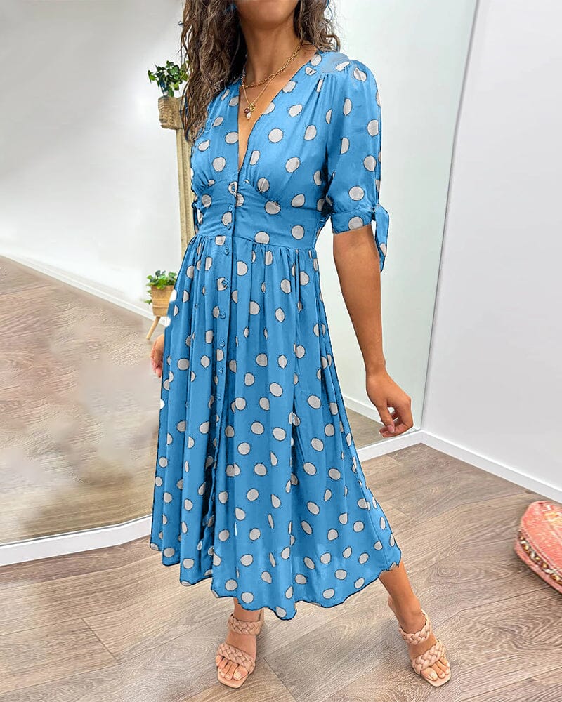 Bellamy - V-Ausschnitt Kleid mit Pünktchen - Image 12
