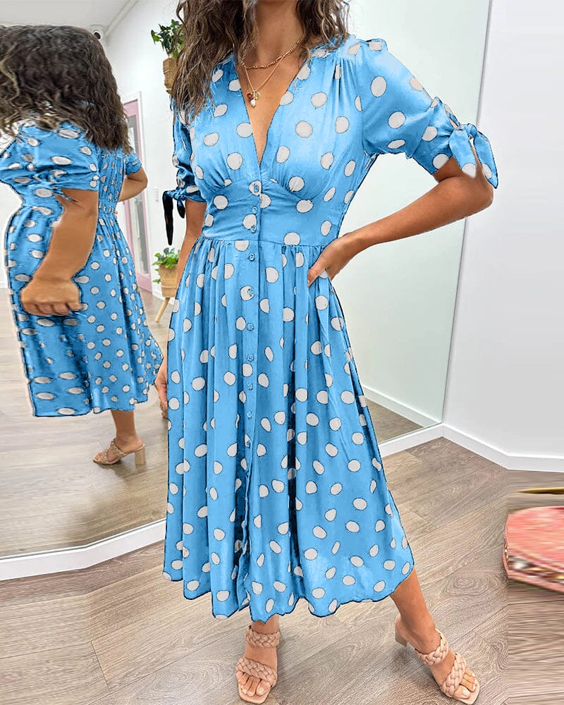 Bellamy - V-Ausschnitt Kleid mit Pünktchen - Image 14