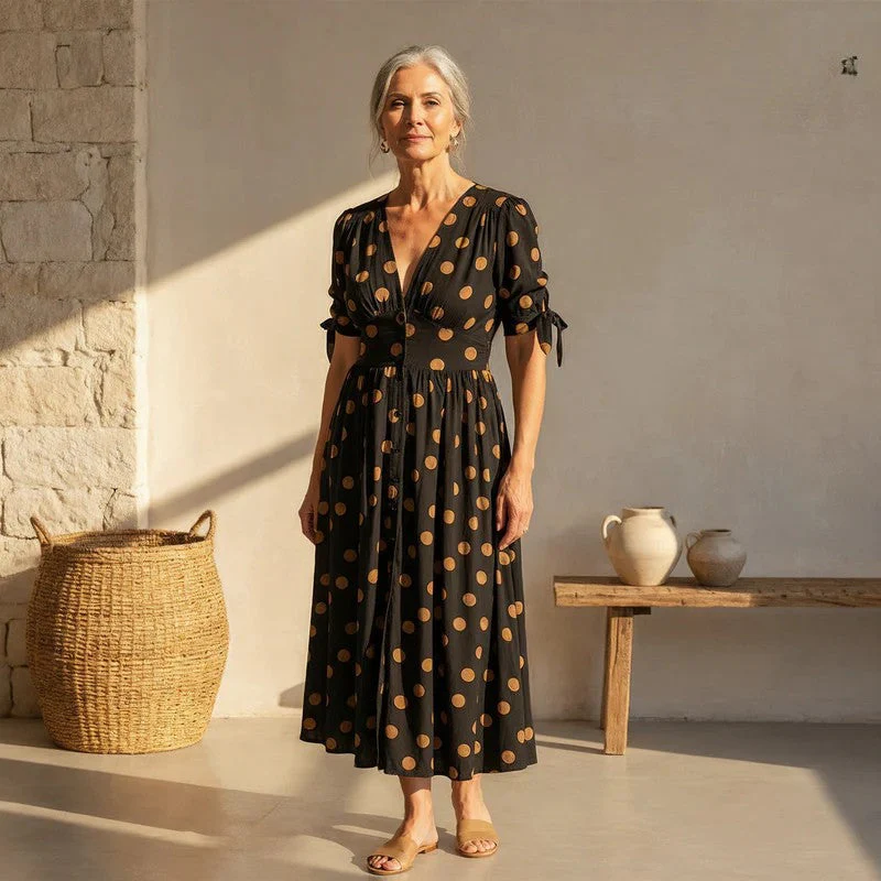 Bellamy - V-Ausschnitt Kleid mit Pünktchen - Image 2