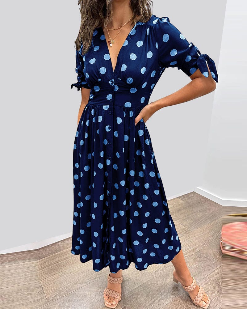 Bellamy - V-Ausschnitt Kleid mit Pünktchen - Image 20