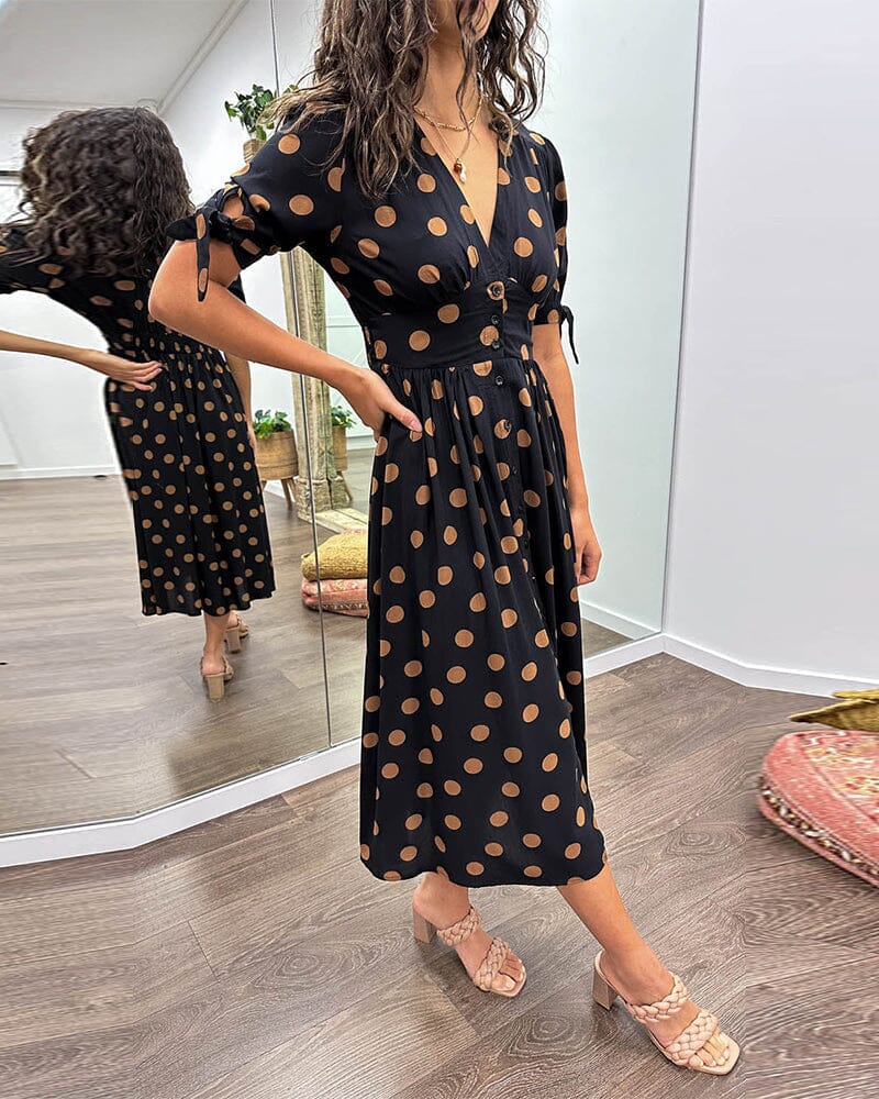Bellamy - V-Ausschnitt Kleid mit Pünktchen - Image 3