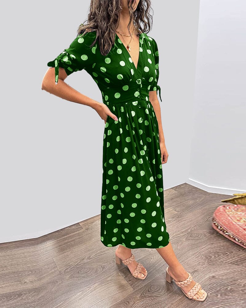 Bellamy - V-Ausschnitt Kleid mit Pünktchen - Image 6