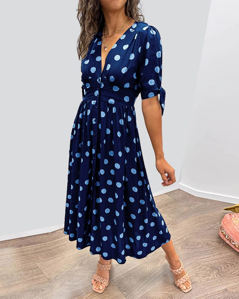 Bellamy - V-Ausschnitt Kleid mit Pünktchen - Image 8