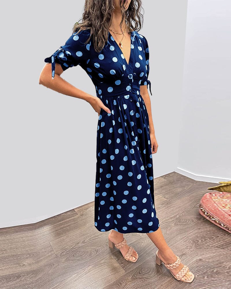 Bellamy - V-Ausschnitt Kleid mit Pünktchen - Image 9