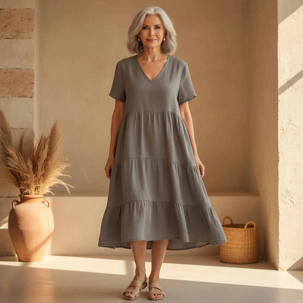 Bexley - Lässiges Sommer V-Ausschnitt Kleid - Image 7