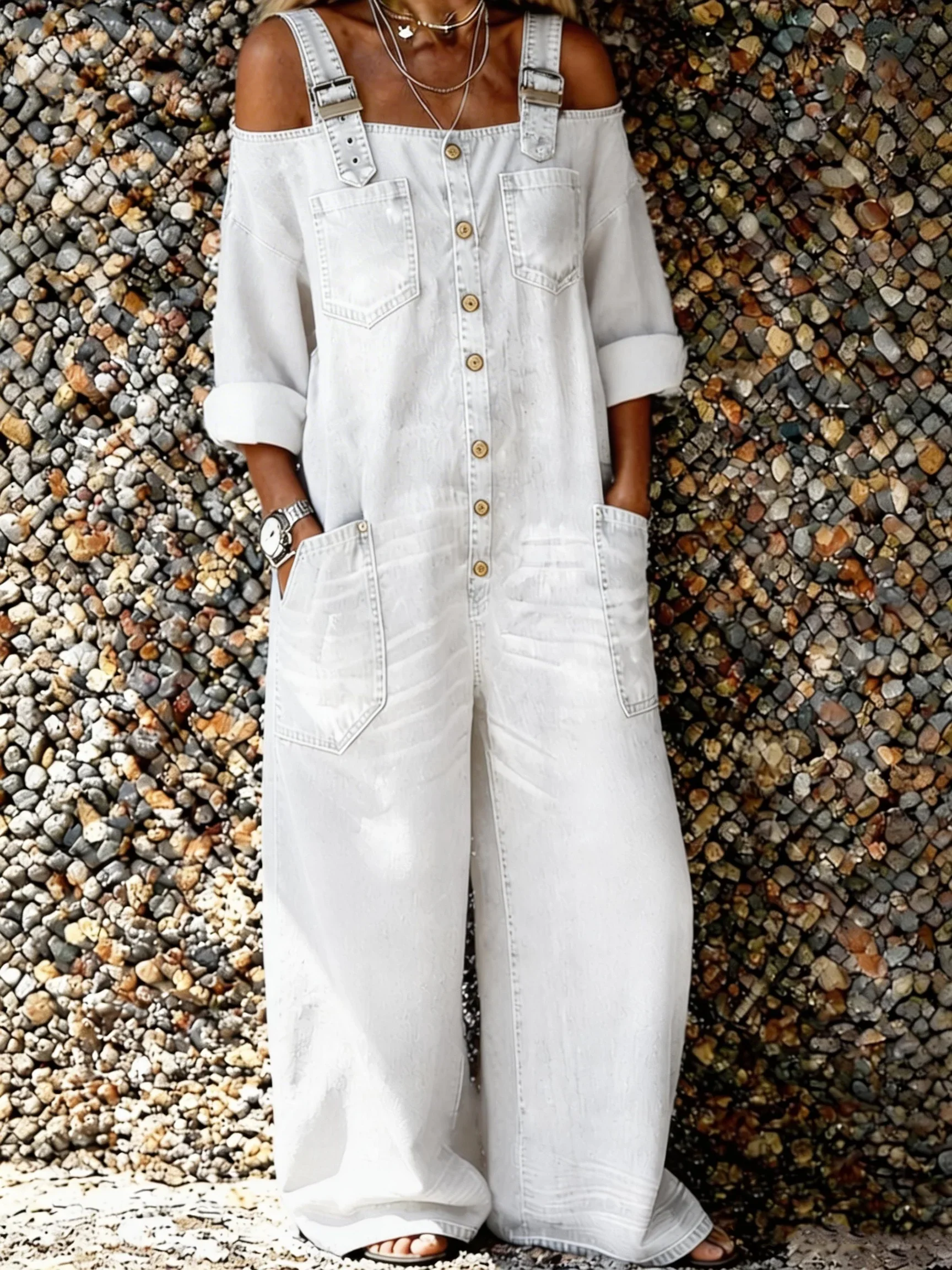 Bo | Denim Overall Jumpsuit mit Schulterriemen - Image 4