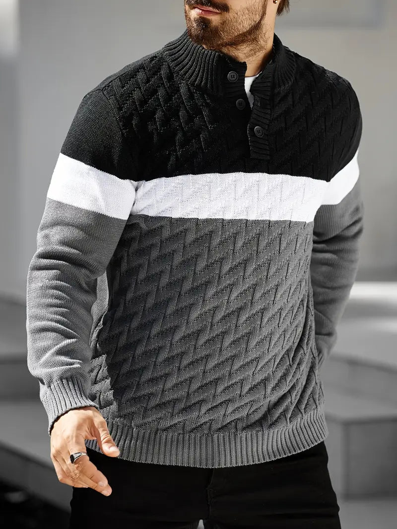 Brit & Boho™️ | Der Atlas Henley Strickpullover - Image 2