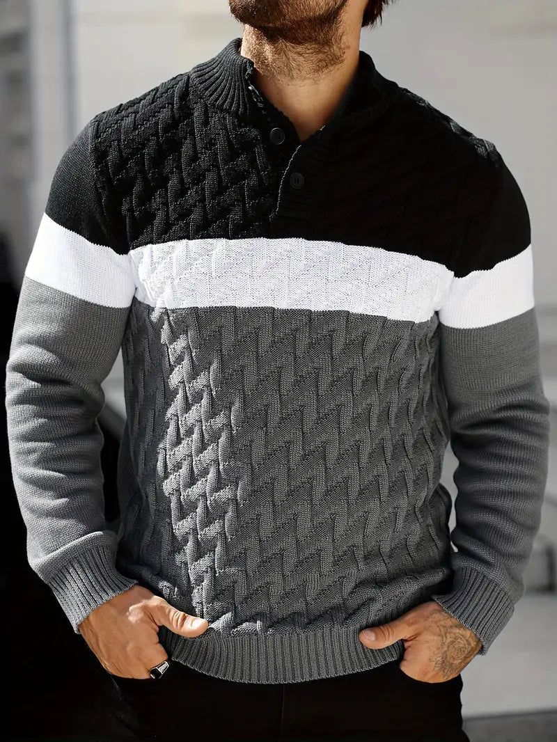 Brit & Boho™️ | Der Atlas Henley Strickpullover - Image 4