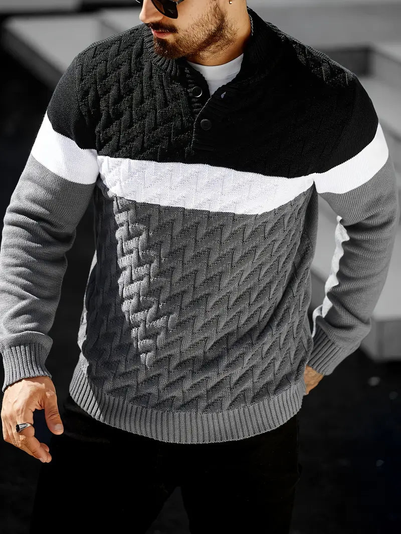 Brit & Boho™️ | Der Atlas Henley Strickpullover - Image 5