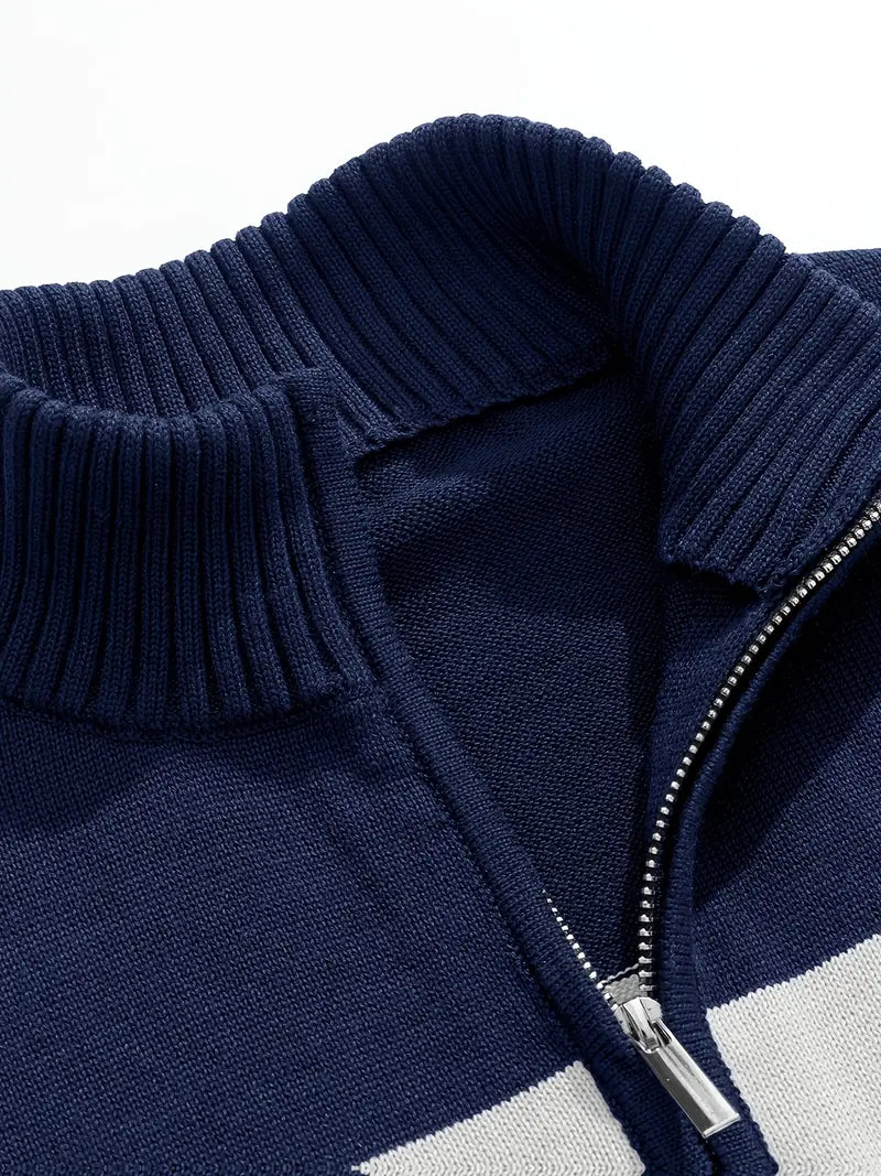 Brit & Boho™️ | Der Luxe Colorblock Quarter Zip - Image 11