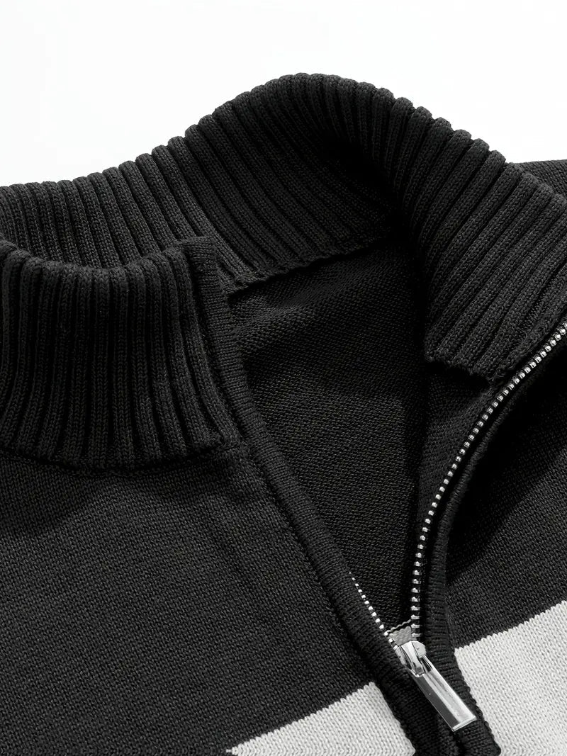 Brit & Boho™️ | Der Luxe Colorblock Quarter Zip - Image 3