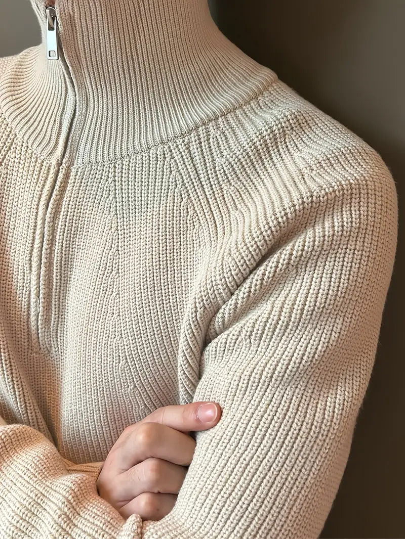 Brit & Boho™️ | Ethan Klassischer Strick-Zipper - Image 3