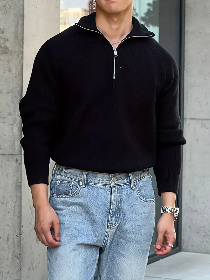 Brit & Boho™️ | Ethan Klassischer Strick-Zipper - Image 6