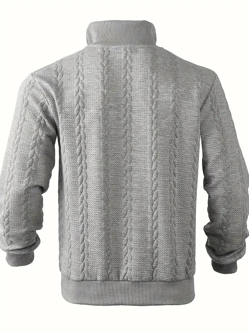 Brit & Boho™️ | Lässiger Jacquard Quarter-Zip Pullover - Image 14