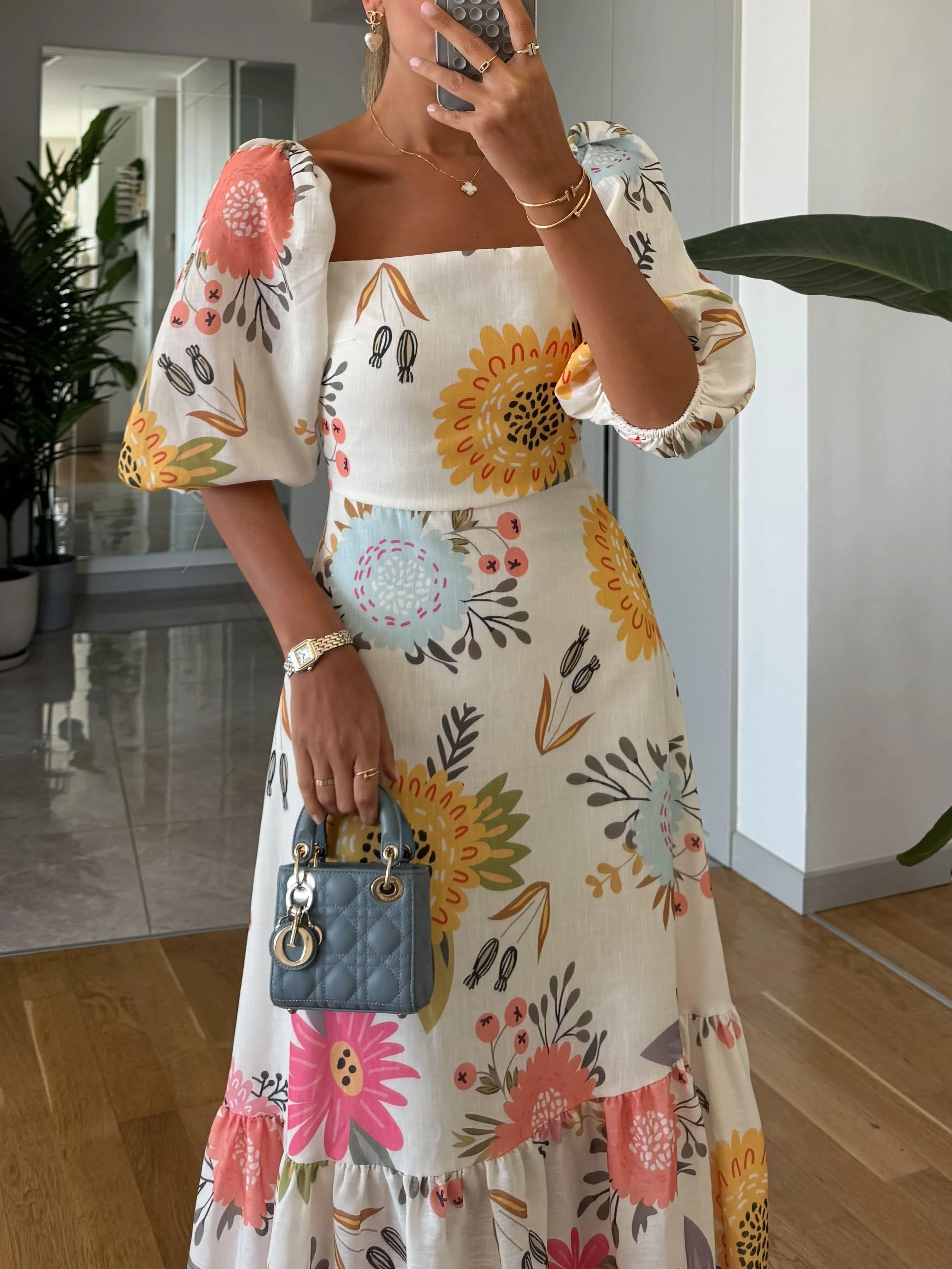 CAMILLE – ELEGANTES BLOOM PUFF-SLEEVE KLEID - Image 3