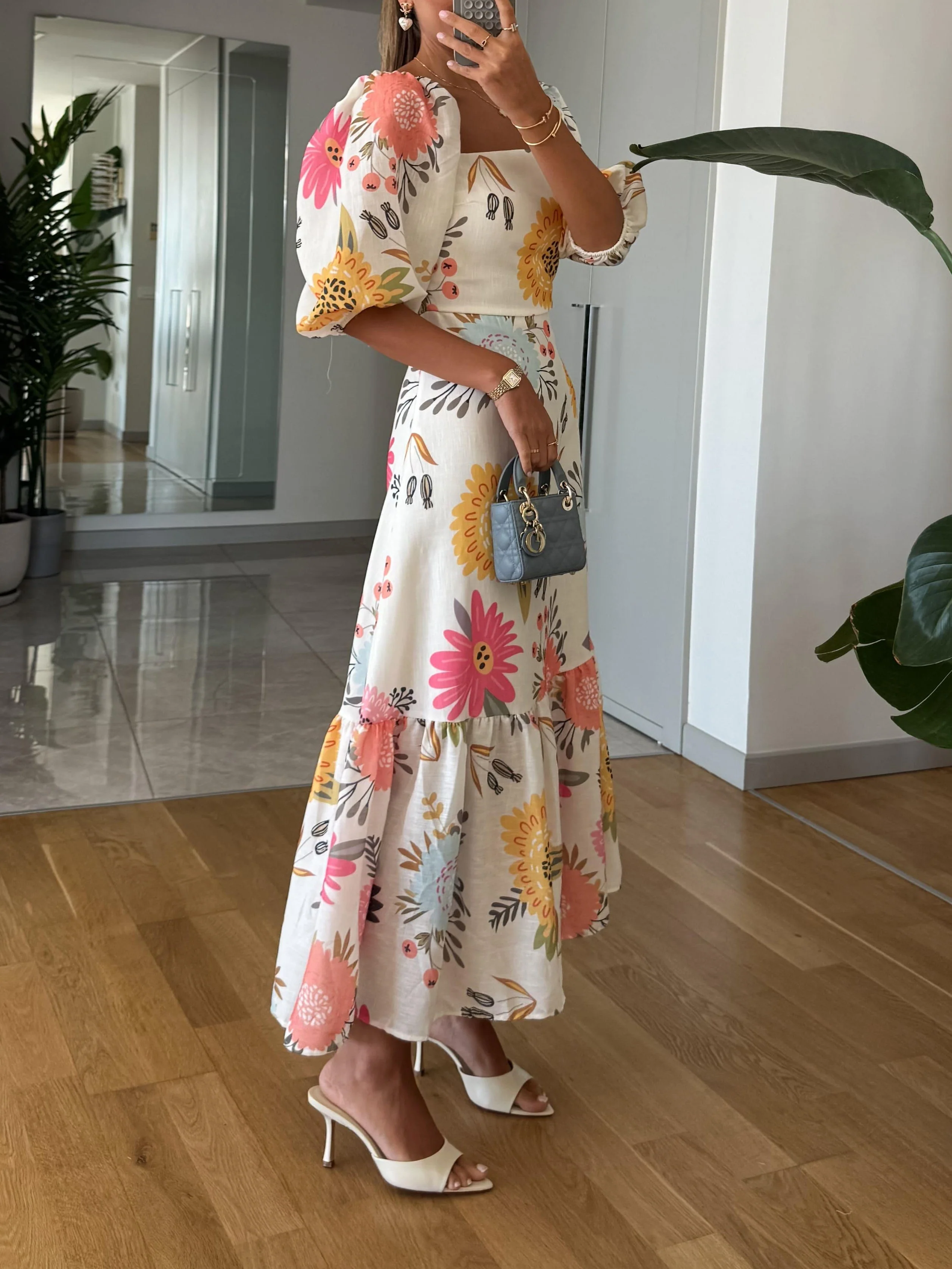 CAMILLE – ELEGANTES BLOOM PUFF-SLEEVE KLEID - Image 5