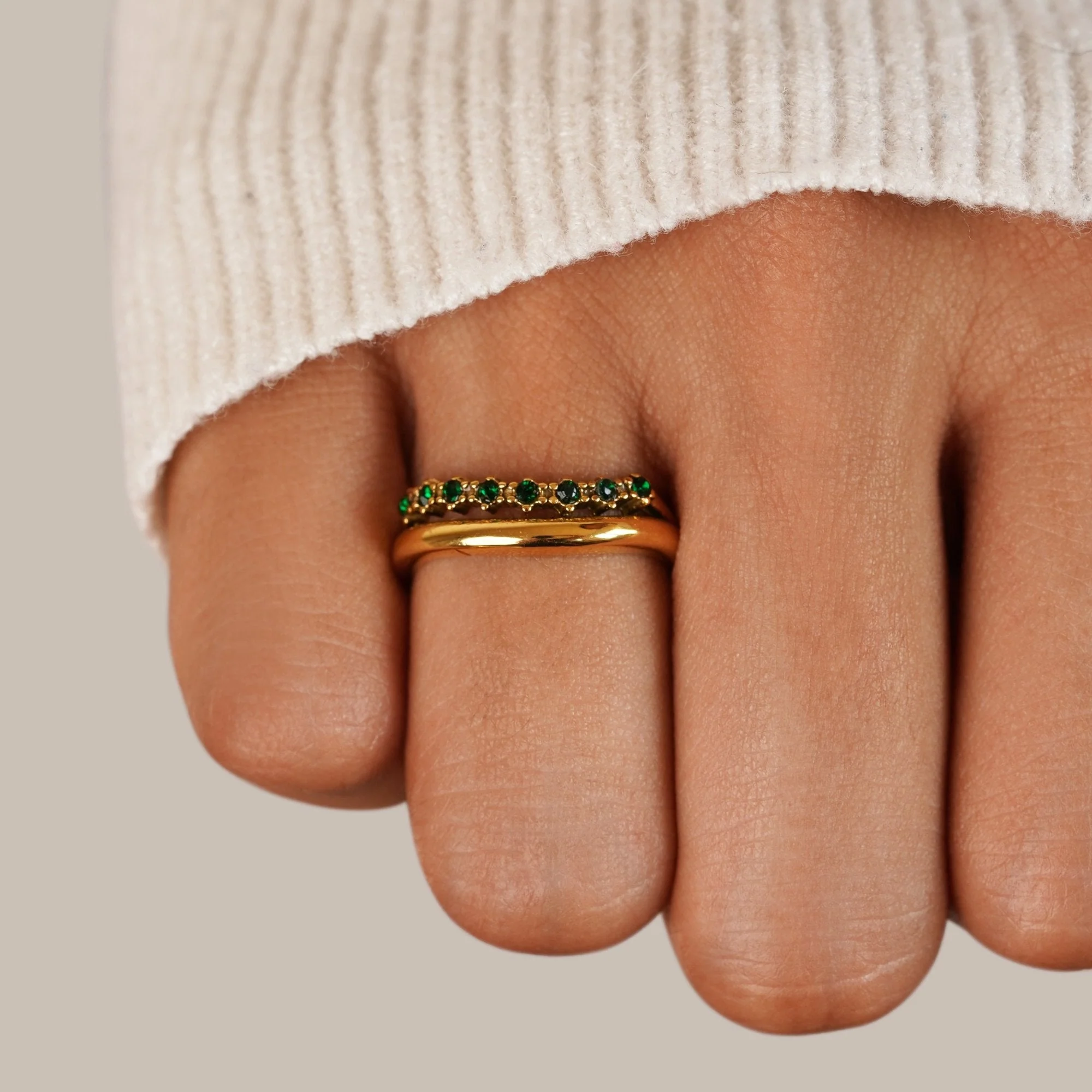 Carmen - Geschichteter Ring in smaragdgrün - Image 2
