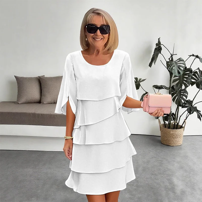 Chic Schichtkleid mit Puffärmeln für Frauen - Image 12