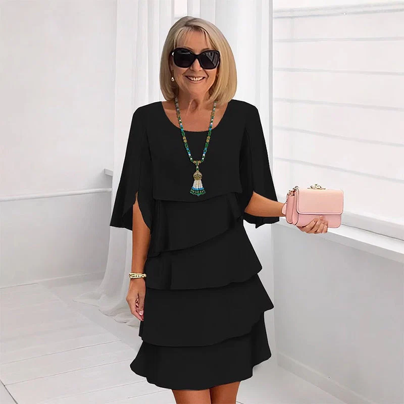 Chic Schichtkleid mit Puffärmeln für Frauen - Image 13