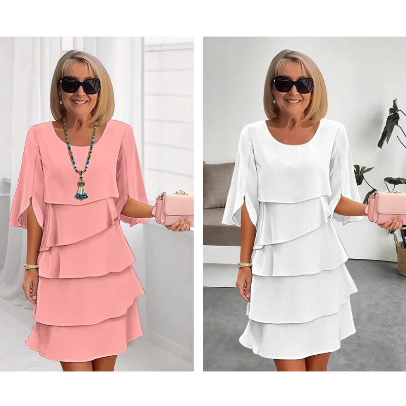 Chic Schichtkleid mit Puffärmeln für Frauen - Image 18