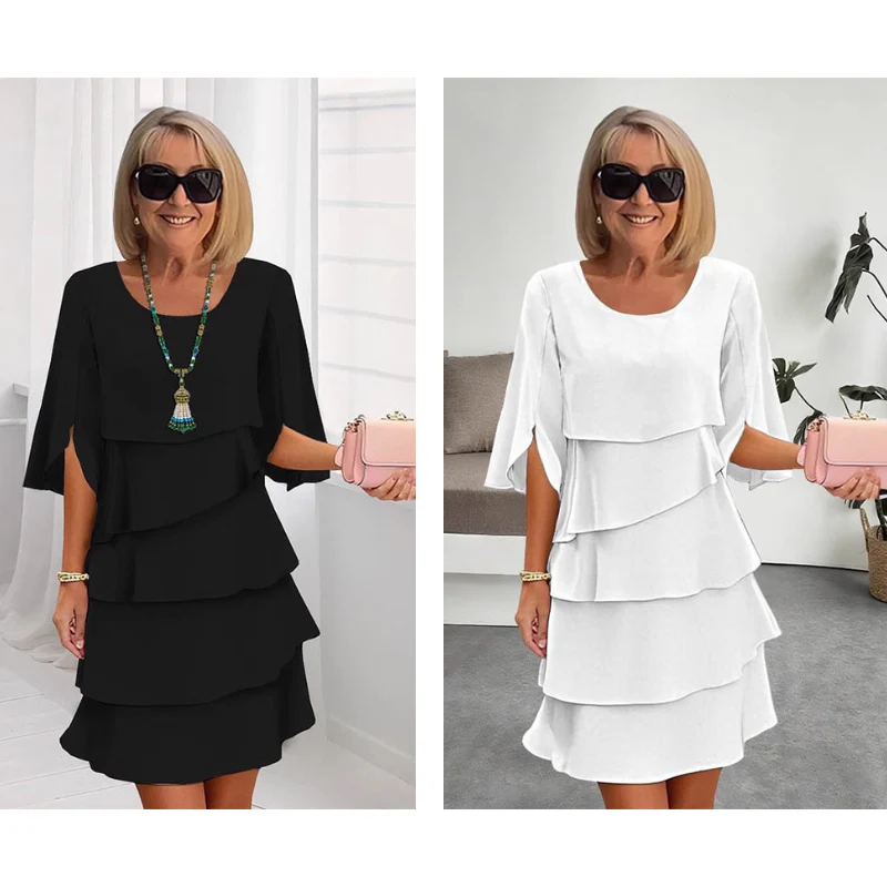 Chic Schichtkleid mit Puffärmeln für Frauen - Image 19