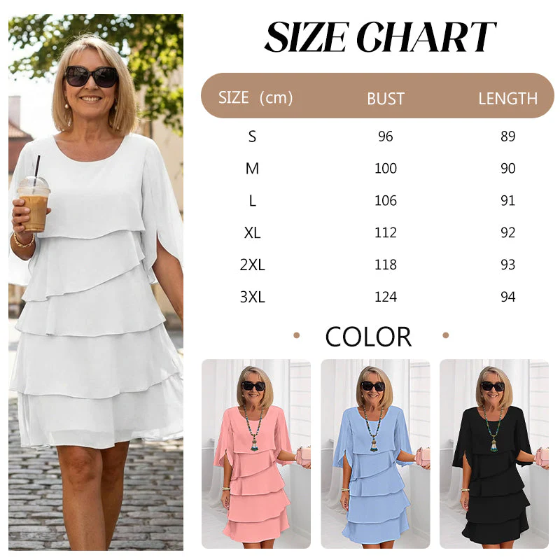 Chic Schichtkleid mit Puffärmeln für Frauen - Image 9