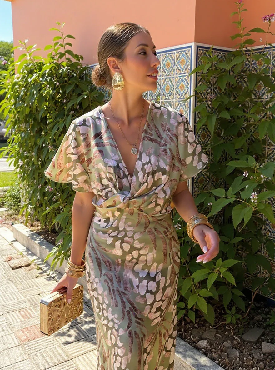 CLARANDRA™ - MIDI-KLEID IN KUPFER - Image 7