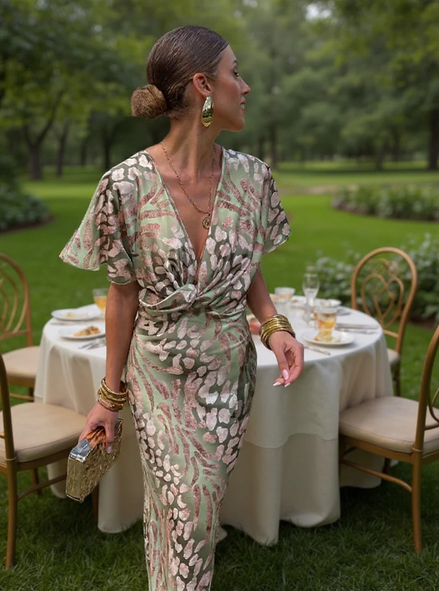 CLARANDRA™ - MIDI-KLEID IN KUPFER - Image 8
