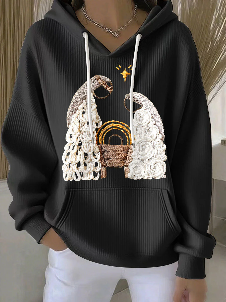 Damen Weihnachts Jesus Geburt Hoodies - Image 3