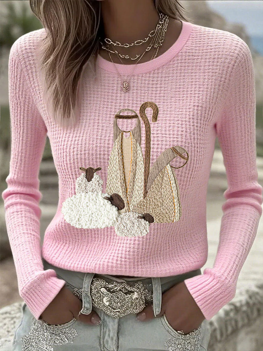 Damen Weihnachts Jesus Krippe Tops - Image 3