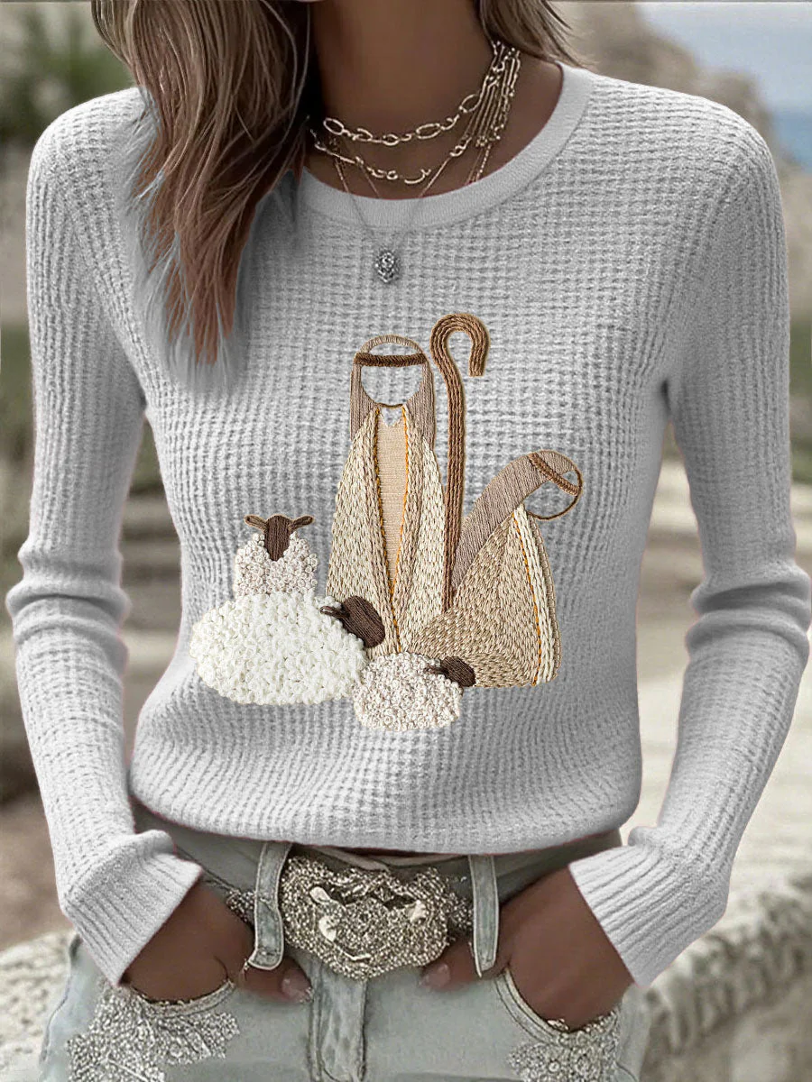 Damen Weihnachts Jesus Krippe Tops - Image 5