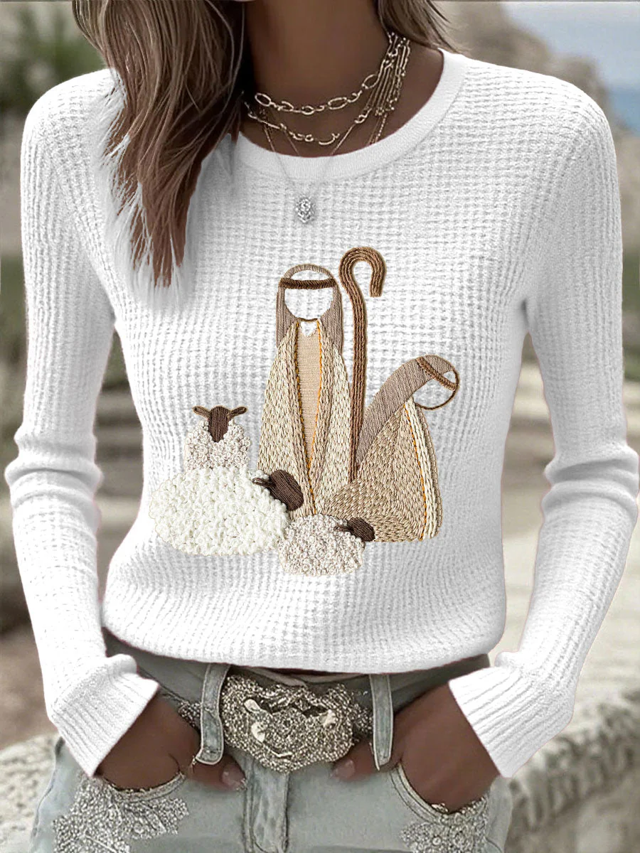 Damen Weihnachts Jesus Krippe Tops - Image 6