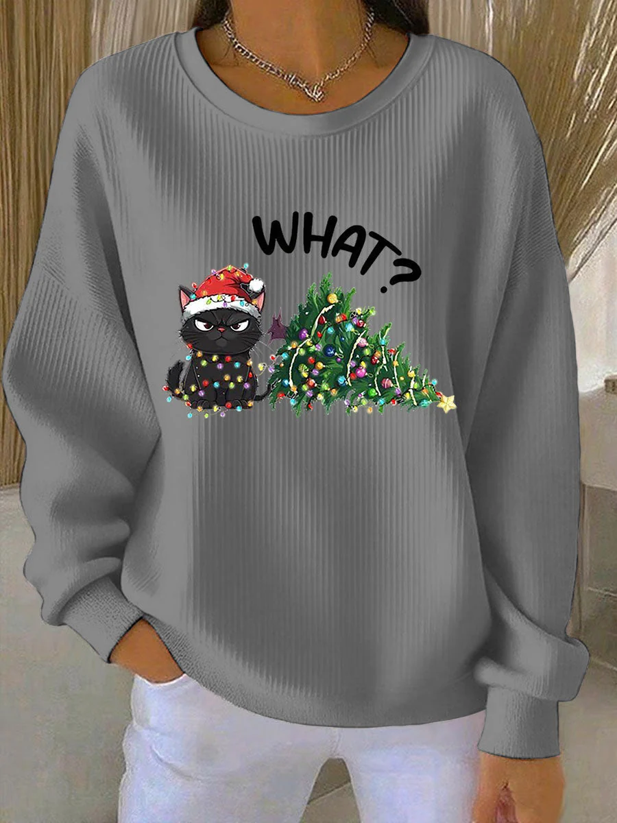 Damen Weihnachts-Ripp-Rundhals-Sweatshirt - Image 4