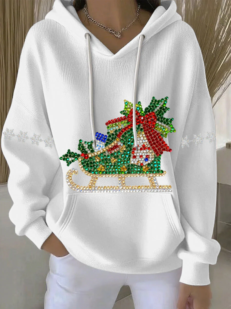 Damen Weihnachtsdruck Freizeit Hoodie - Image 3
