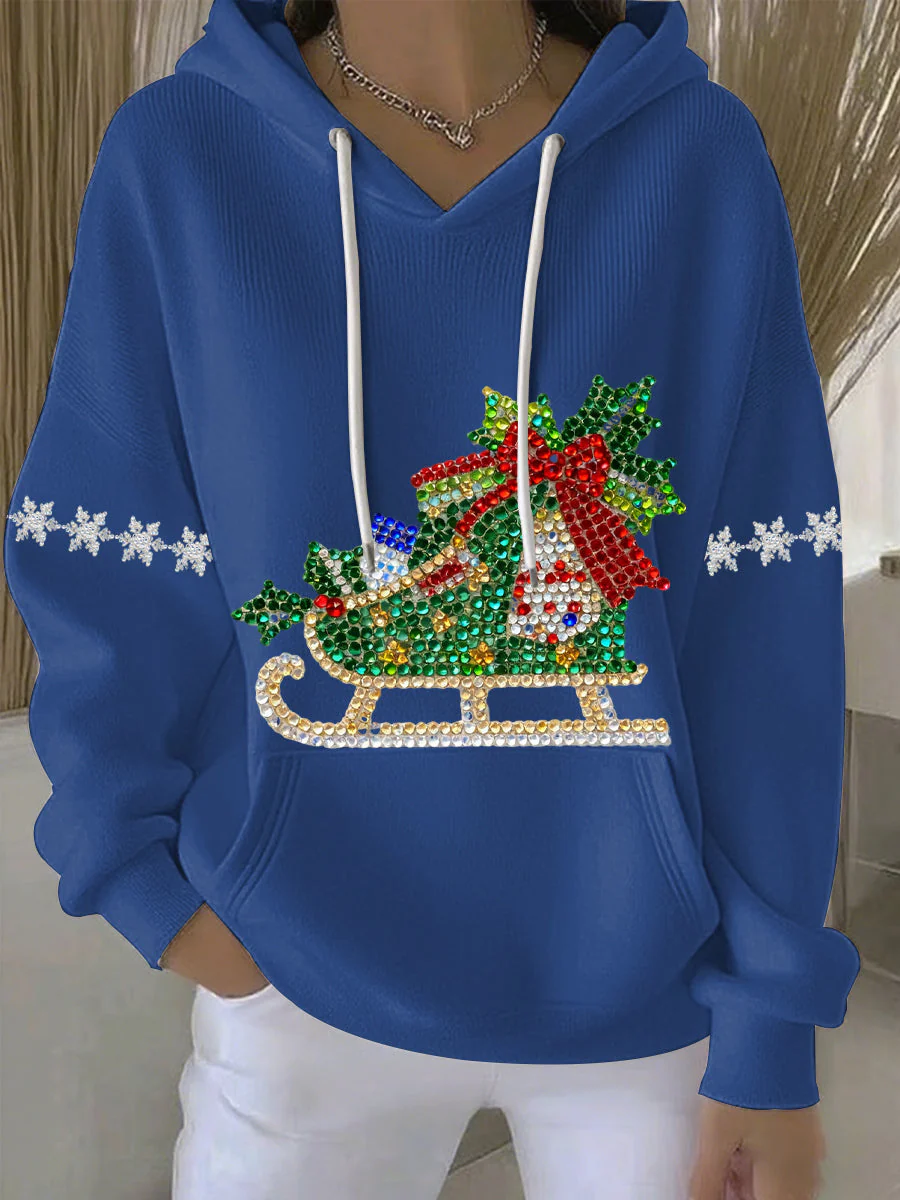 Damen Weihnachtsdruck Freizeit Hoodie - Image 4