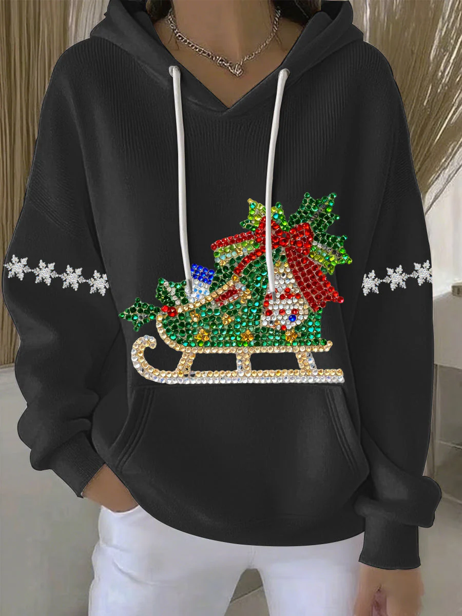 Damen Weihnachtsdruck Freizeit Hoodie - Image 5