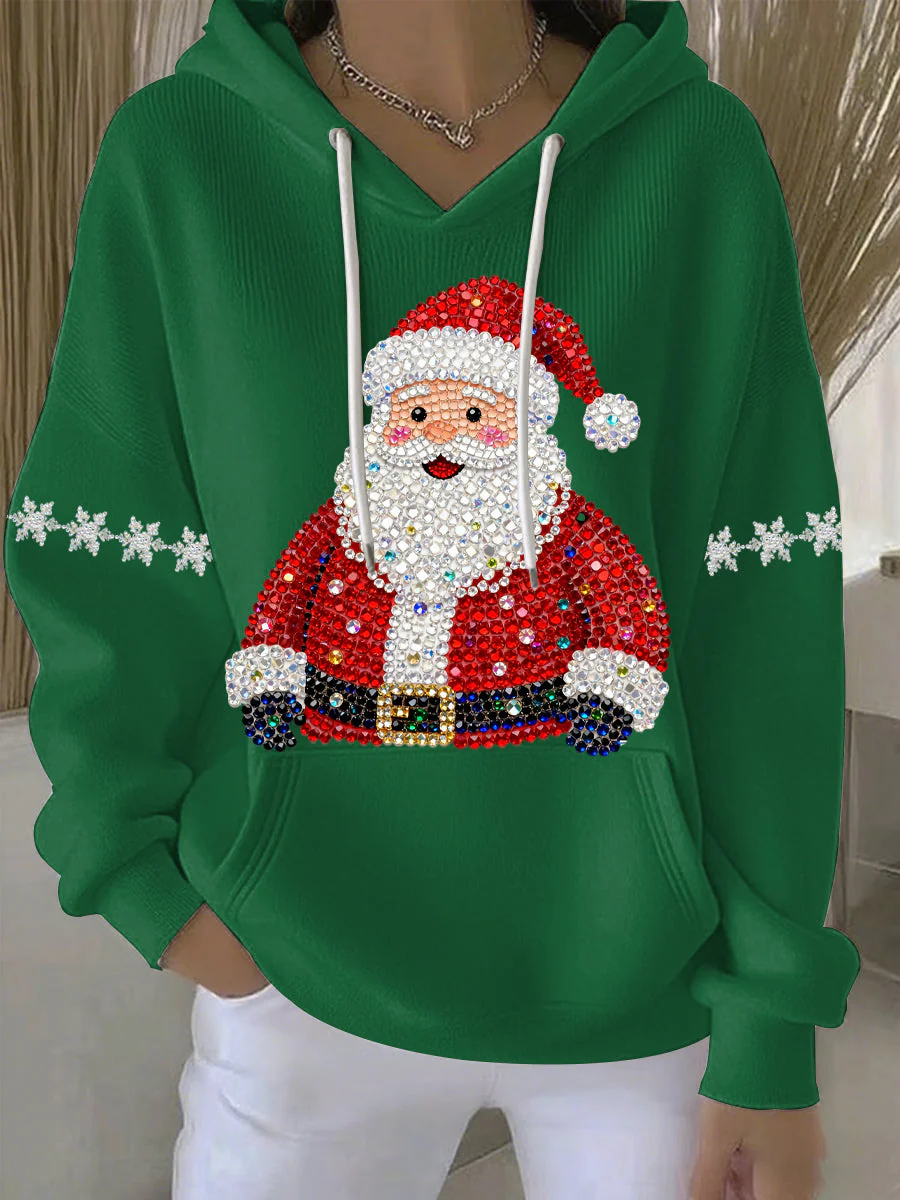 Damen Weihnachtsdruck Freizeit Hoodie - Image 2