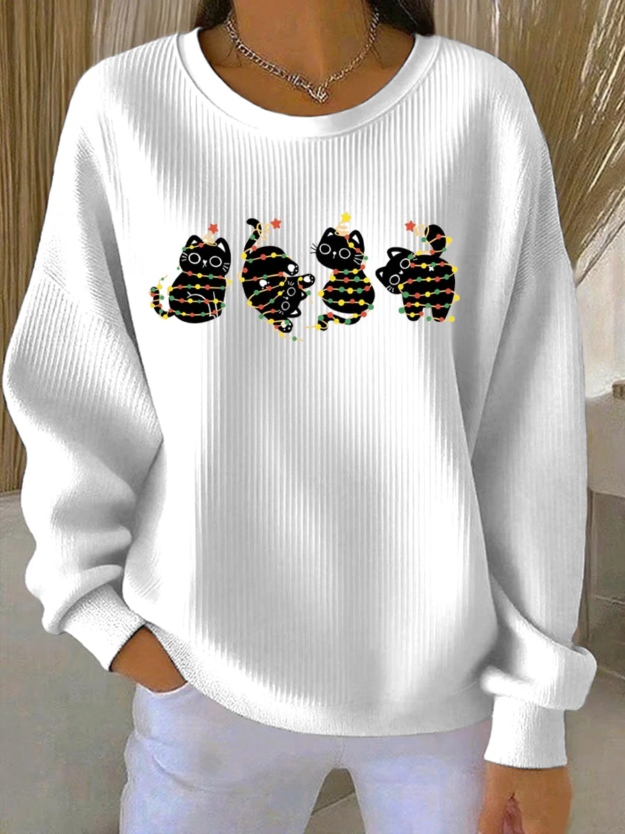 Damen Weihnachtsdruck Freizeit Sweatshirt - Image 2